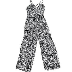 Abercrombie Fitch Floral Vneck Wide Leg Jumpsuit Crisscross Size XSP Smocked